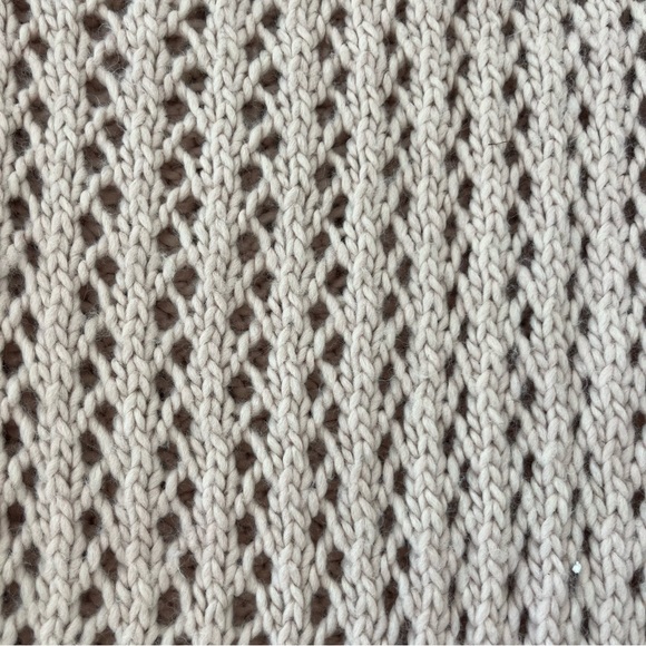 NWT Abercrombie and Fitch Light Pink Blush Knitted Fringe Scarf Long Wool Blend - Picture 8 of 8